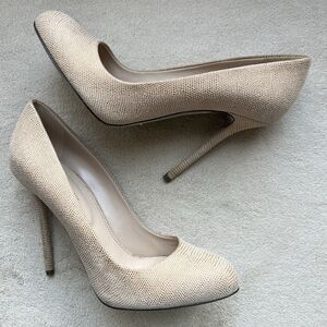 Sergio Rossi Piper Kalika Tan Nude Stiletto Heel Pump Women EU 38 US 7.5-8 Italy